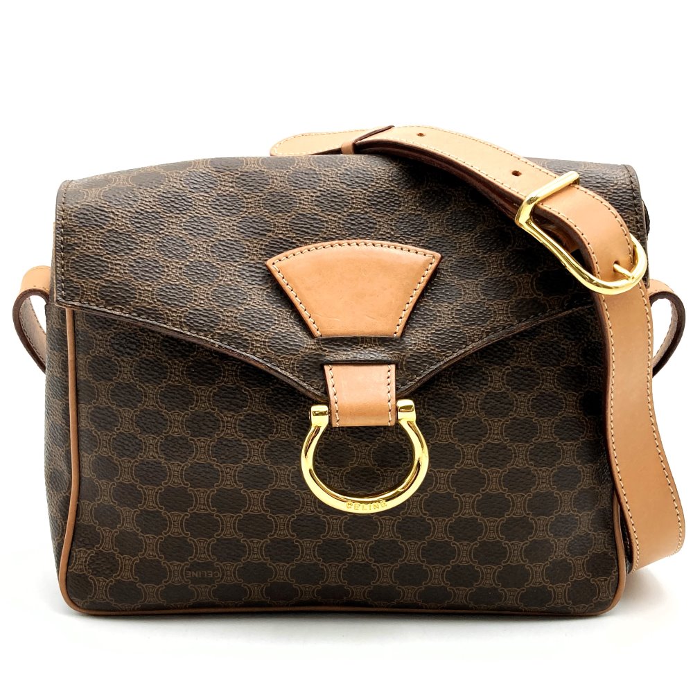 楽天市場】CELINE セリーヌ マカダム柄 ショルダーバッグ ゴールド金具