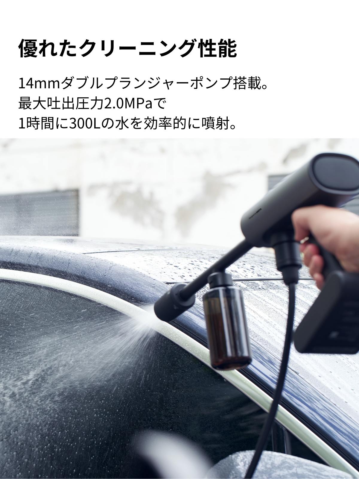 楽天市場】HOTO 高圧洗浄機 コードレス 圧力洗浄機 充電式 洗車 自転車