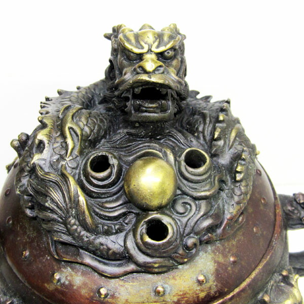 楽天市場】銅製龍香炉【大】 取っ手付き【送料無料】（沖縄700円