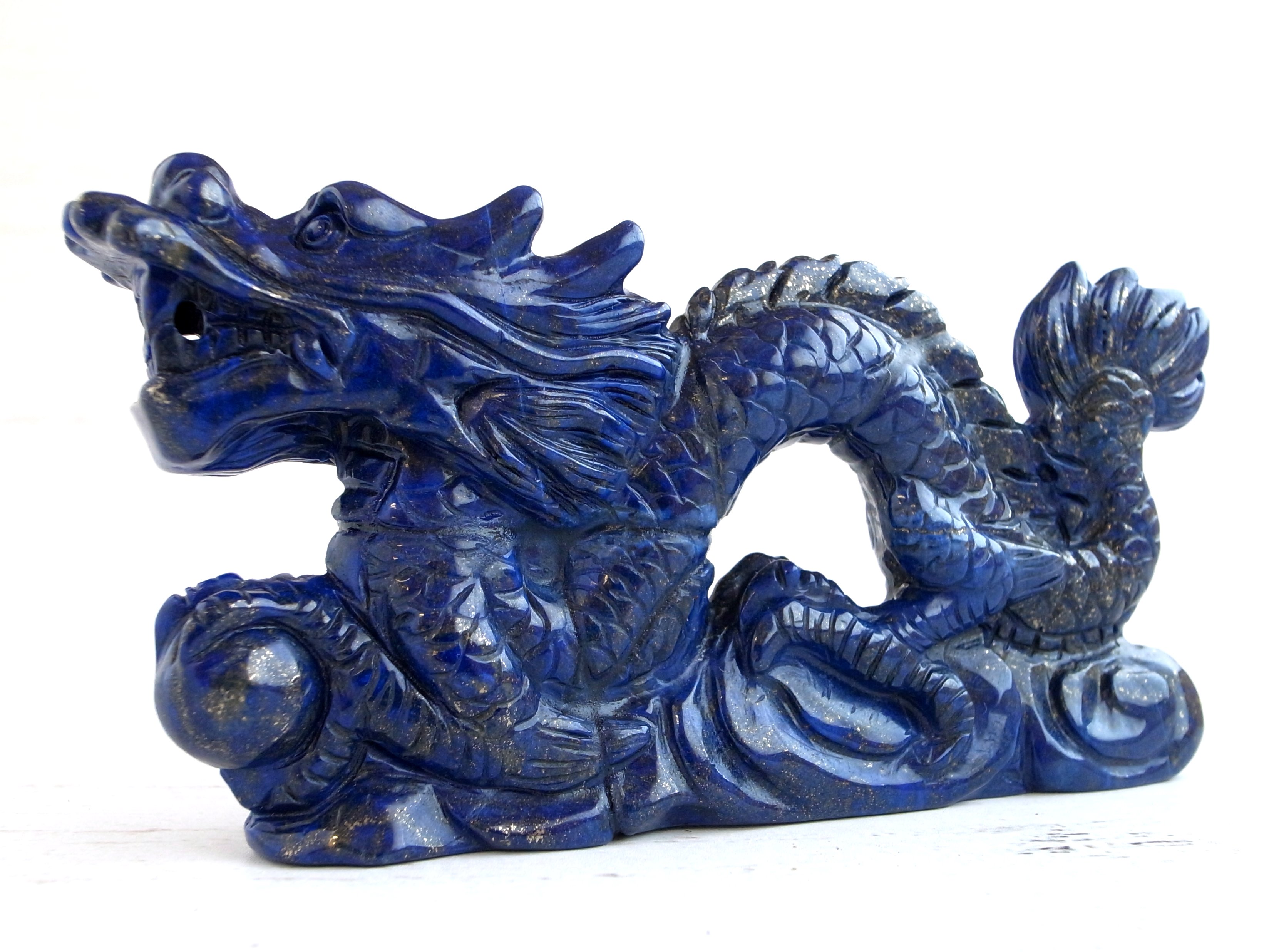 楽天市場】○【龍神 ラピスラズリ 龍彫刻置物】高さ約66.5mm 約265g
