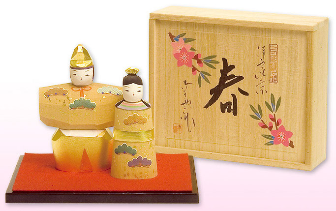 楽天市場】[名入れ札付] 雛人形 木製 ひな人形 木彫り 南雲 「春」 (大