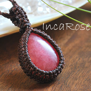 楽天市場】【一点もの】最上級インカローズAAA マクラメ編みペンダント