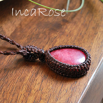 楽天市場】【一点もの】最上級インカローズAAA マクラメ編みペンダント
