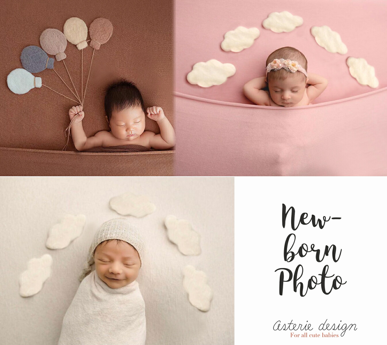 楽天市場】写真撮影 新生児 ウール フェルト 雲 風船 バルーン くも