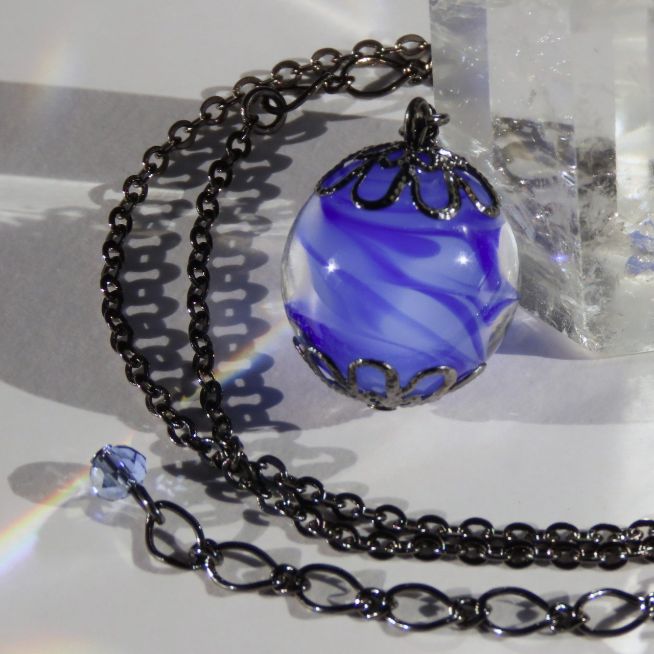 楽天市場】とんぼ玉 ネックレス 国産 伝統的 工芸品 青 ブルー : 大阪