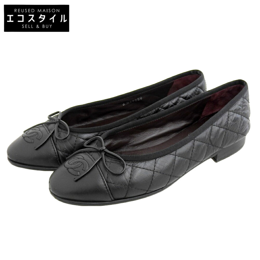 楽天市場】CHANEL シャネル レザー フラット パンプス レディース