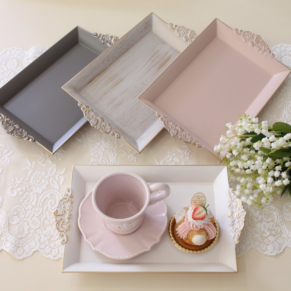 楽天市場】アンティークゴールド トレイ（お盆・トレー｜配膳用品