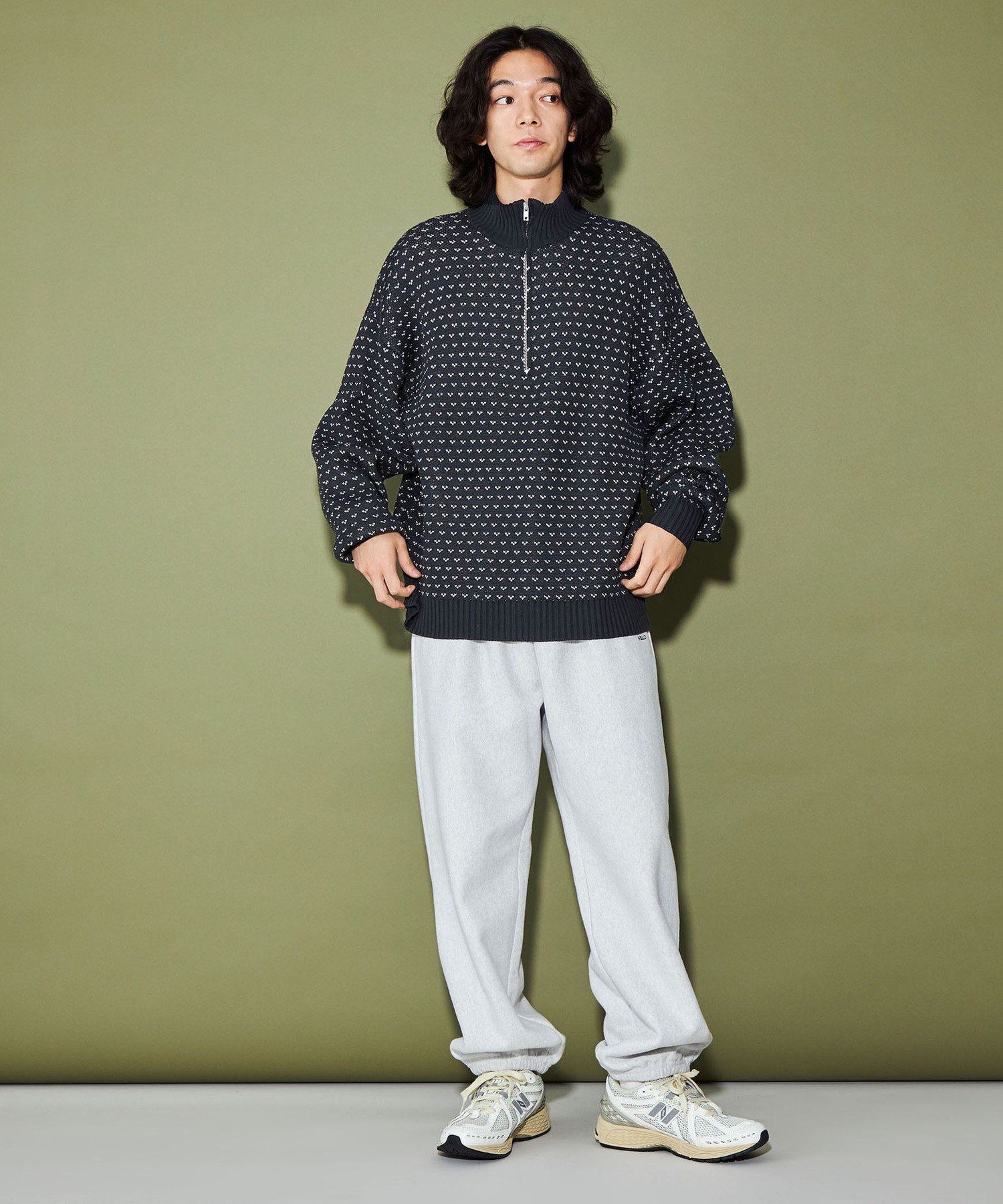 【希少】brooks brothers バーズアイ　ハーフジップニット ウール リブニット ハーフジップ モックネックセーター | Brooks