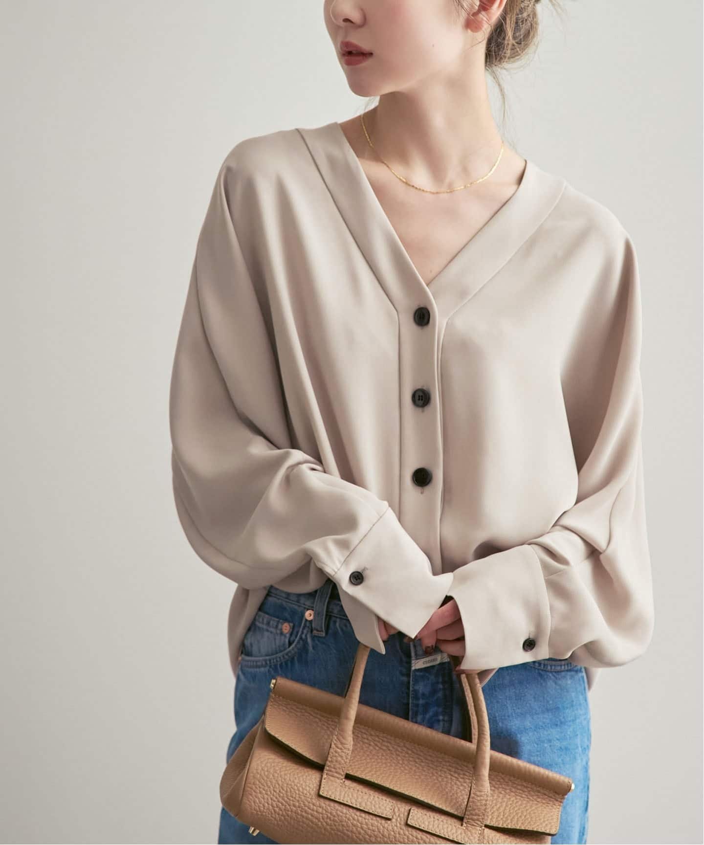 NOBLE｜《追加・WEB限定カラー》エステルダブルクロスカーデブラウス