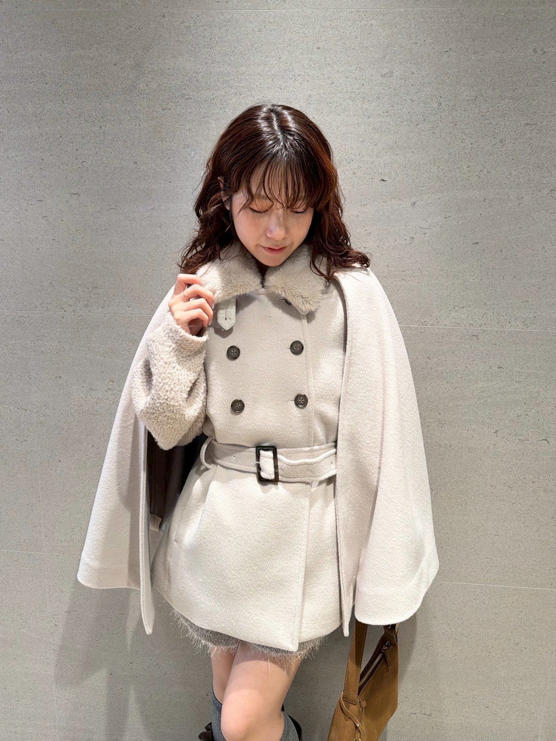 LILY BROWN｜ファー付き3wayケープコート | Rakuten Fashion(楽天