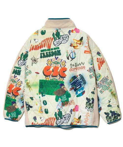 go slow caravan｜セパレート中綿キルティングフリーススタンドカラー