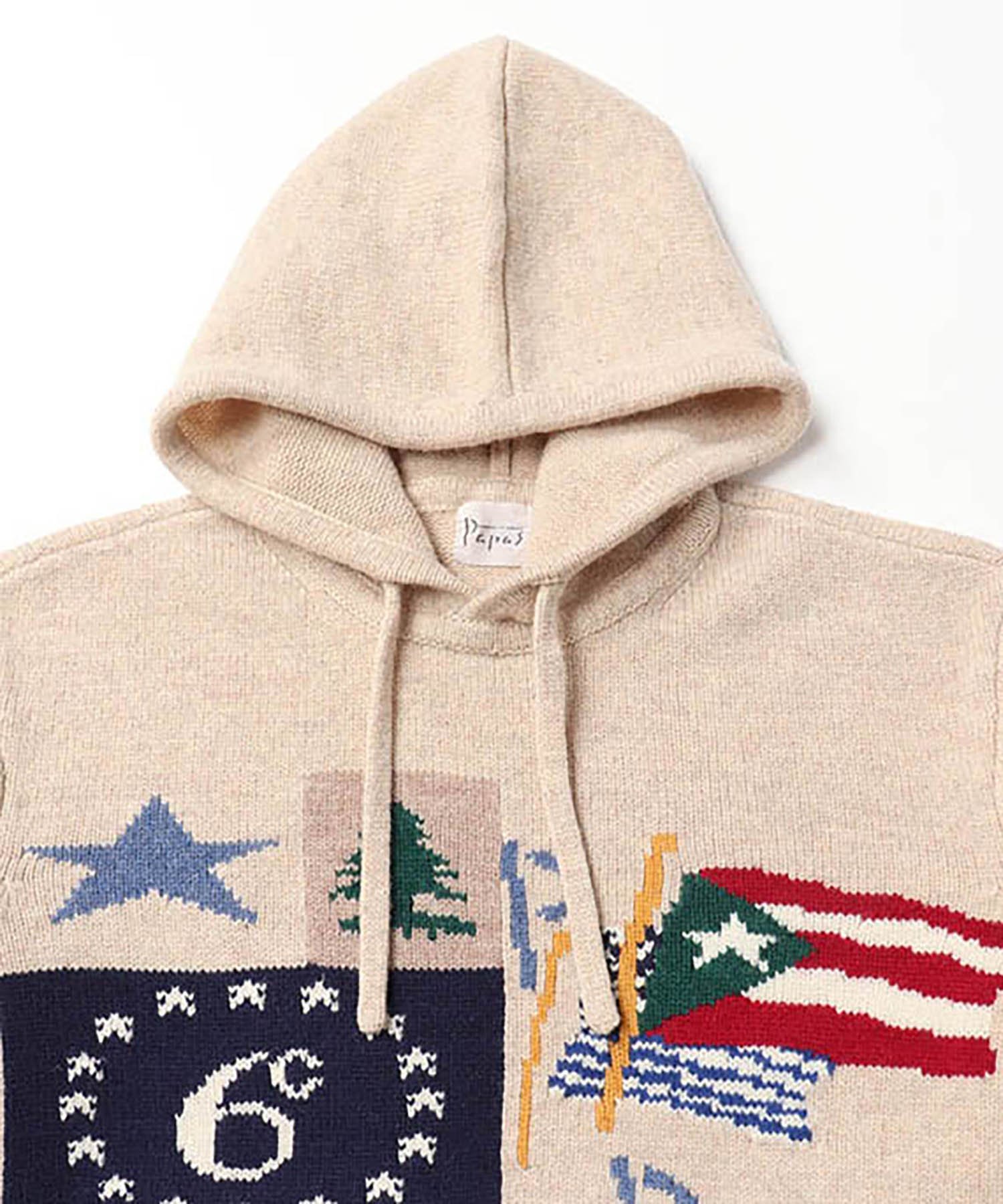 Papas｜多色インターシャ7Gニットパーカー【国旗・旗】 | Rakuten