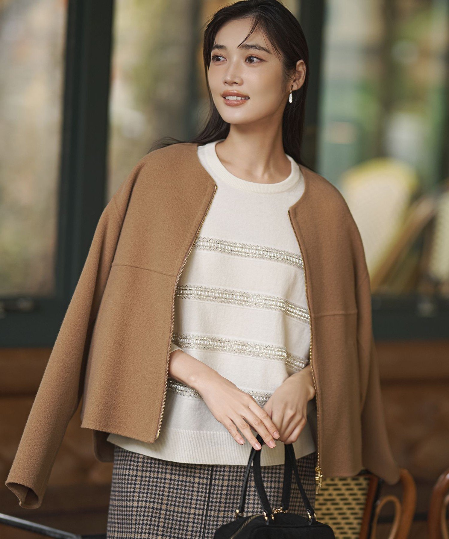 23区｜ウールライトリバー ノーカラー ショートコート | Rakuten