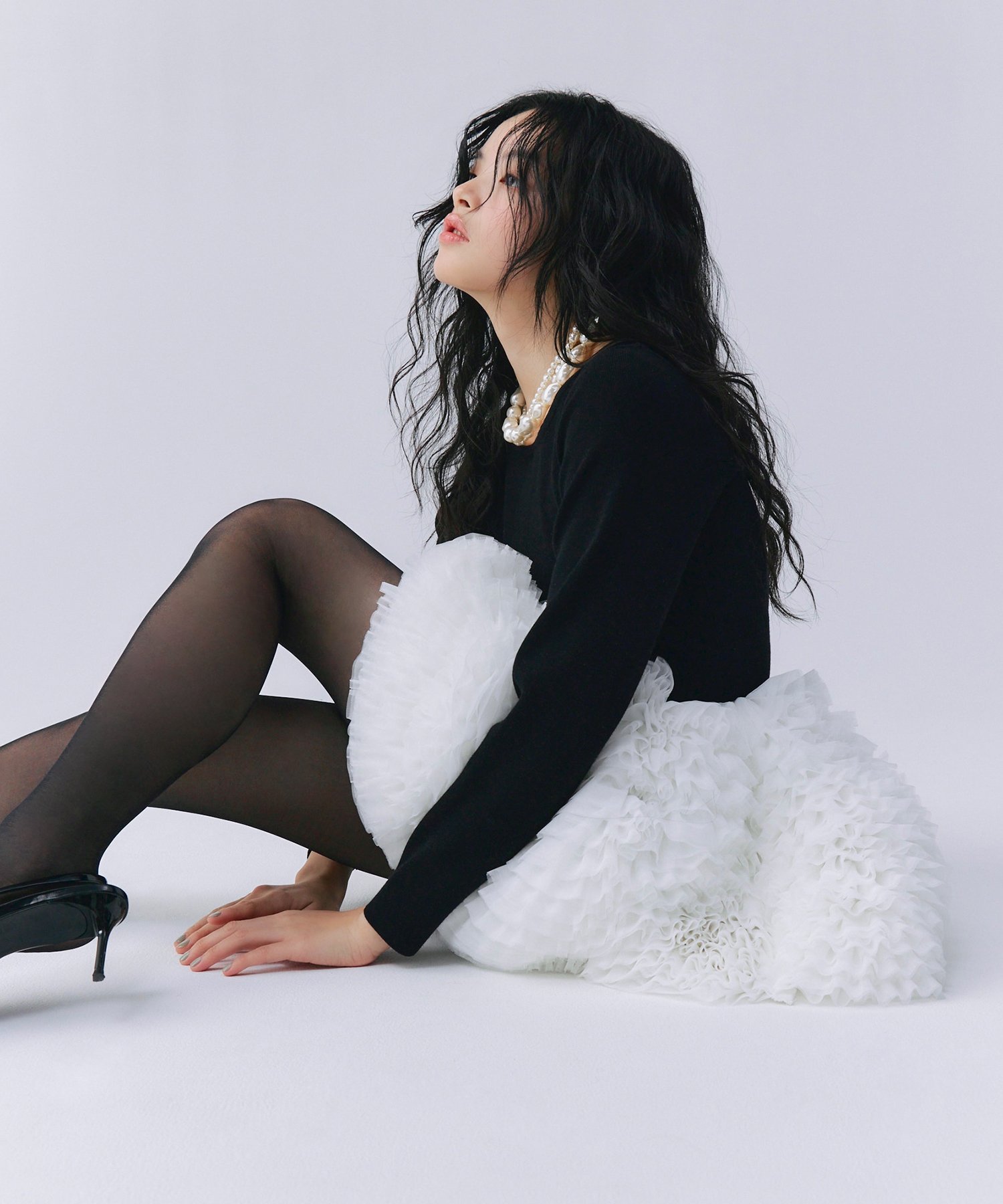 EIMY ISTOIRE｜ボリュームチュールフリルニットワンピース | Rakuten