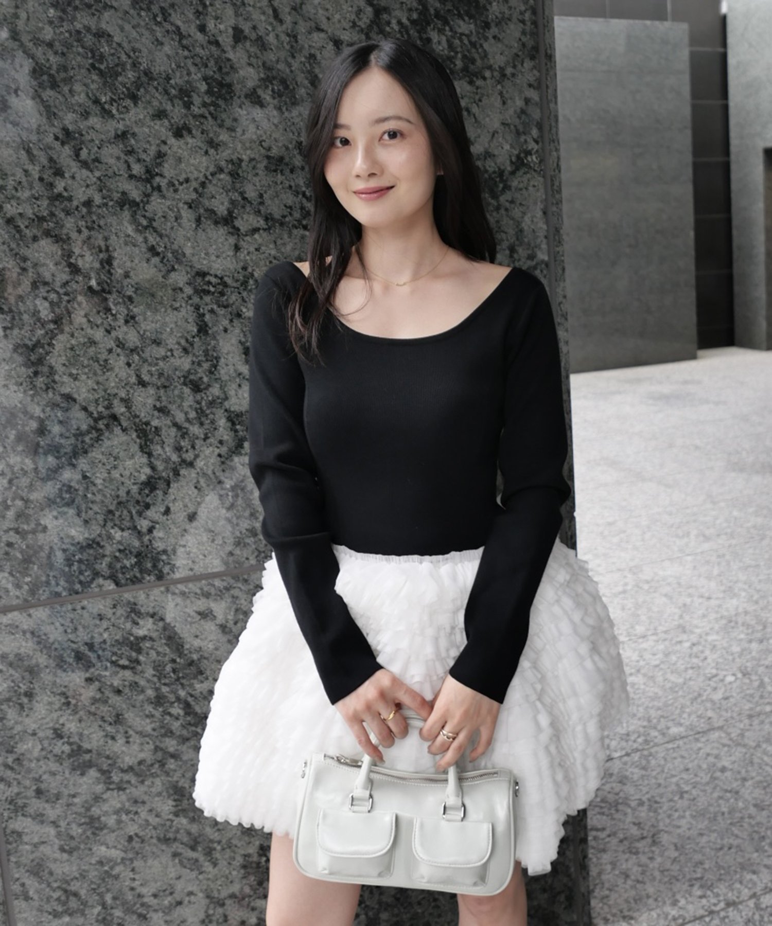 EIMY ISTOIRE｜ボリュームチュールフリルニットワンピース | Rakuten