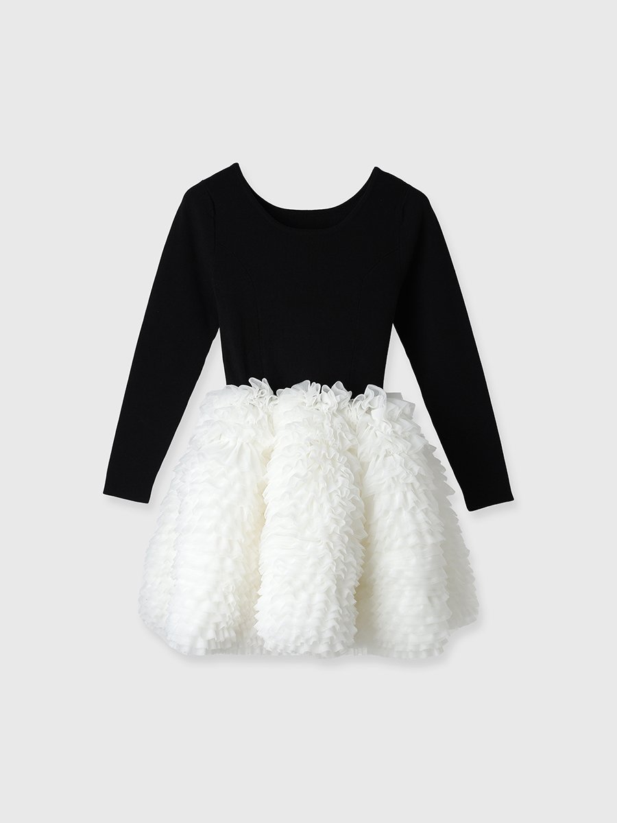 EIMY ISTOIRE｜ボリュームチュールフリルニットワンピース | Rakuten