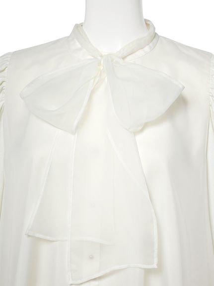 CELFORD｜【ウォッシャブル】ニットコンビレイヤードフレアブラウス