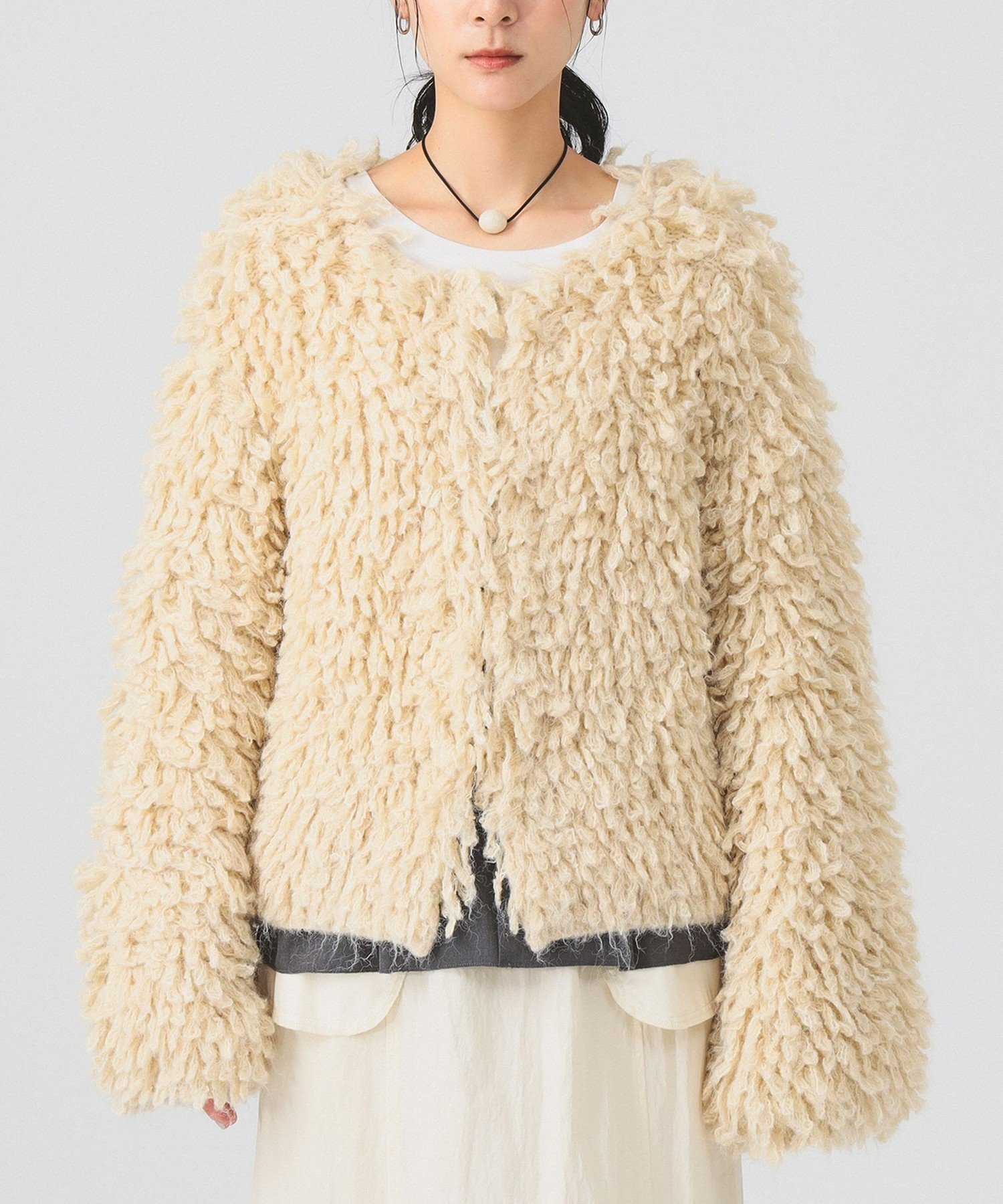 BEAMS WOMEN｜ミックス ループ編み ニット ジャケット | Rakuten