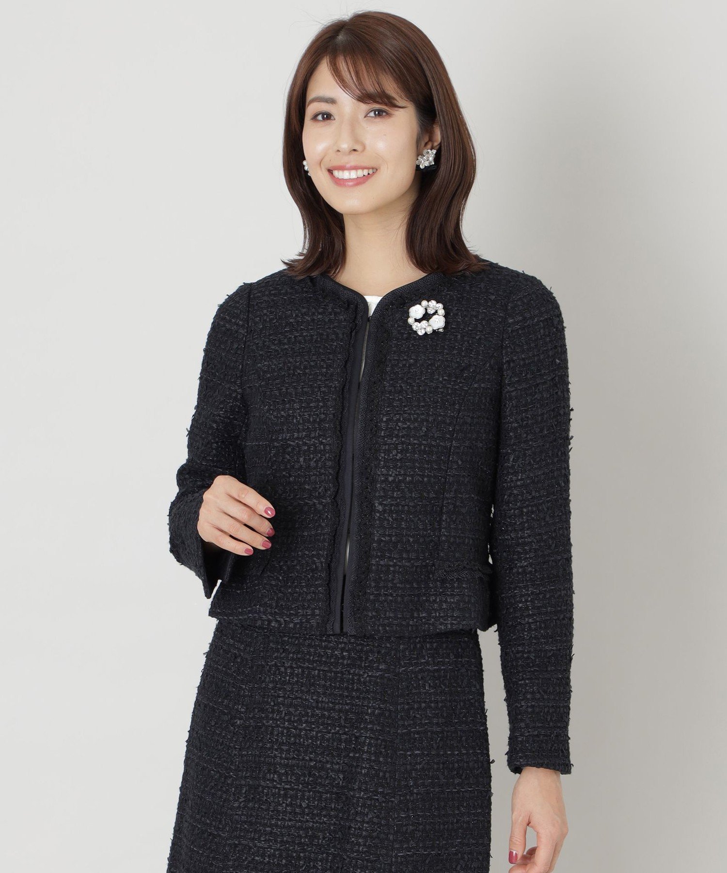 TO BE CHIC｜ファンシーツイードノーカラー ジャケット | Rakuten