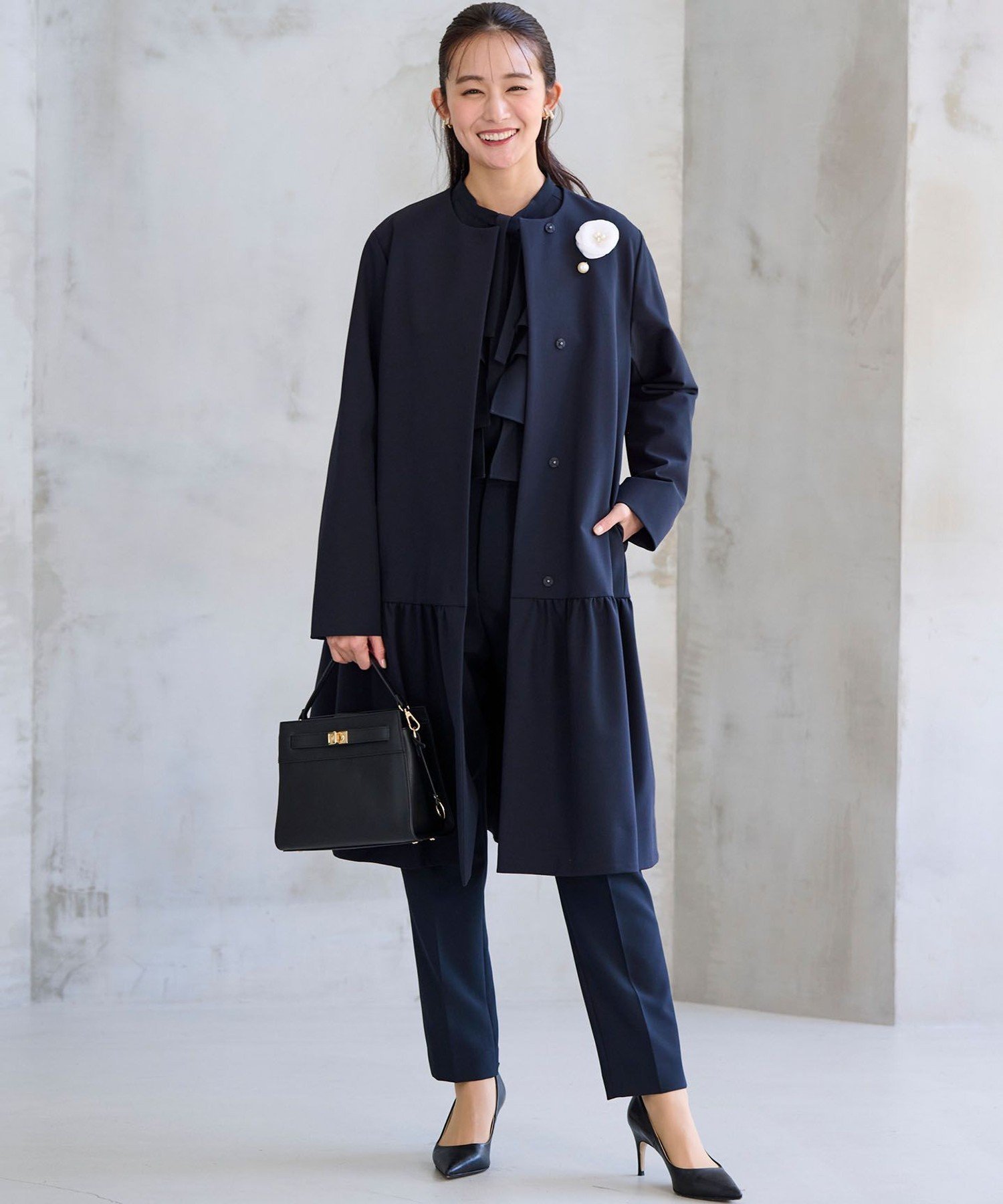 組曲｜【KUMIKYOKU NAVY】コンフォータブルドレープ フリルブラウス