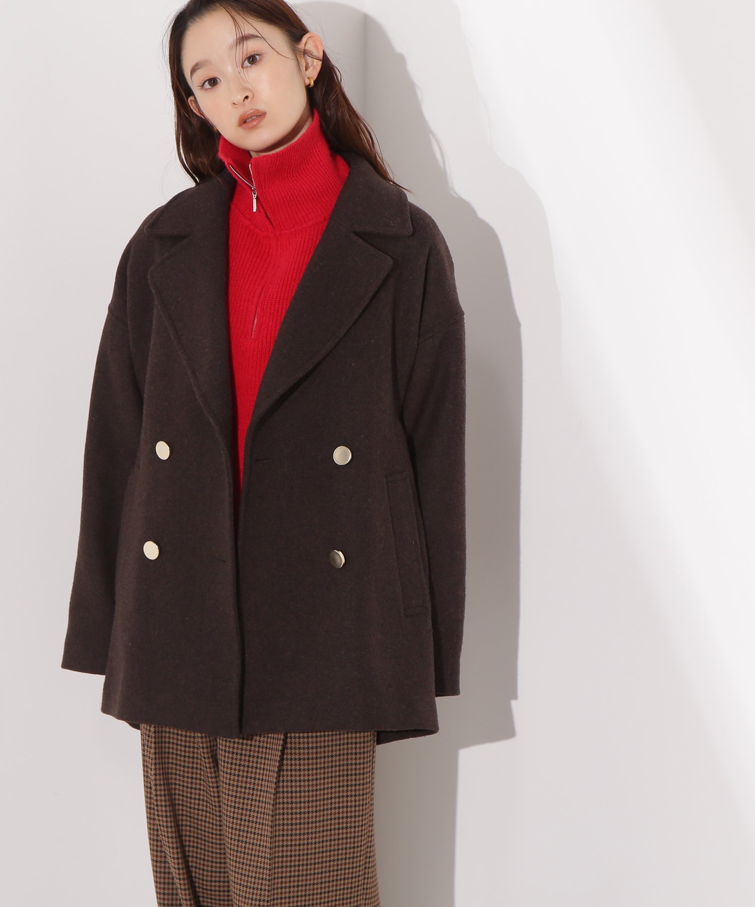 N. Natural Beauty Basic*｜ミドルPコート《ブラウン×ゴールドボタン