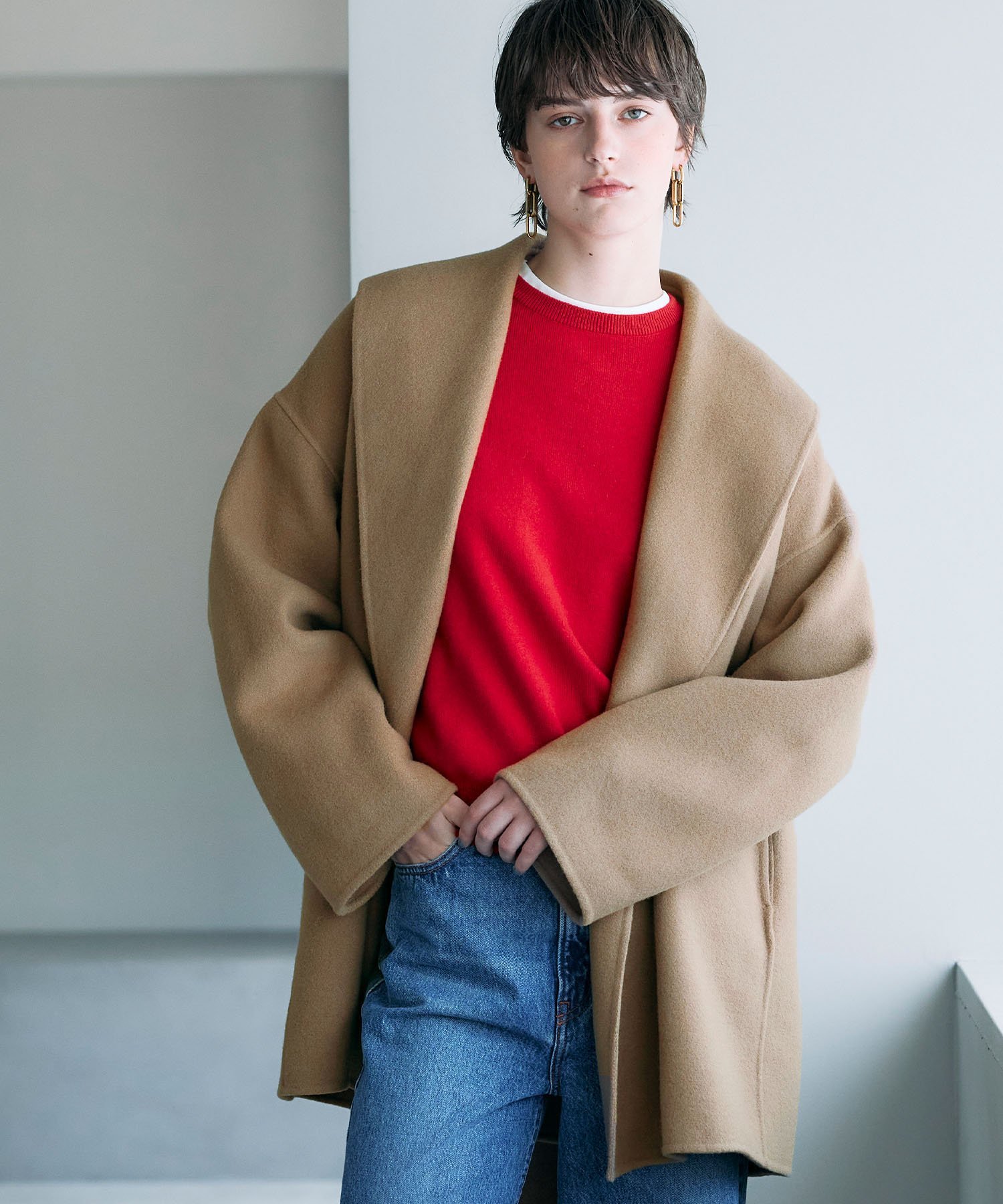 N.O.R.C｜ウールメルトンミドルリバーコート | Rakuten Fashion(楽天