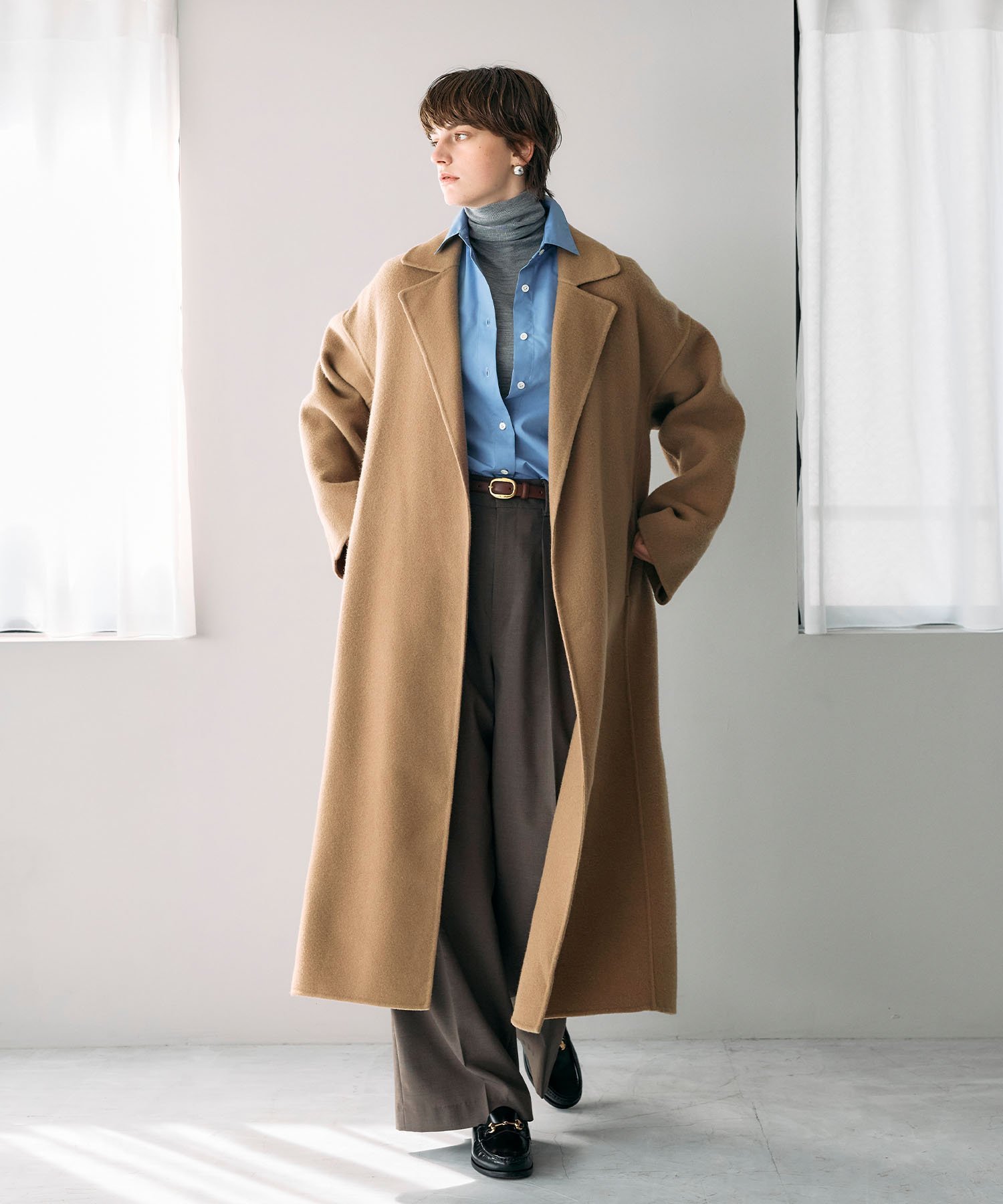 N.O.R.C｜ウールメルトンロングリバーコート | Rakuten Fashion(楽天