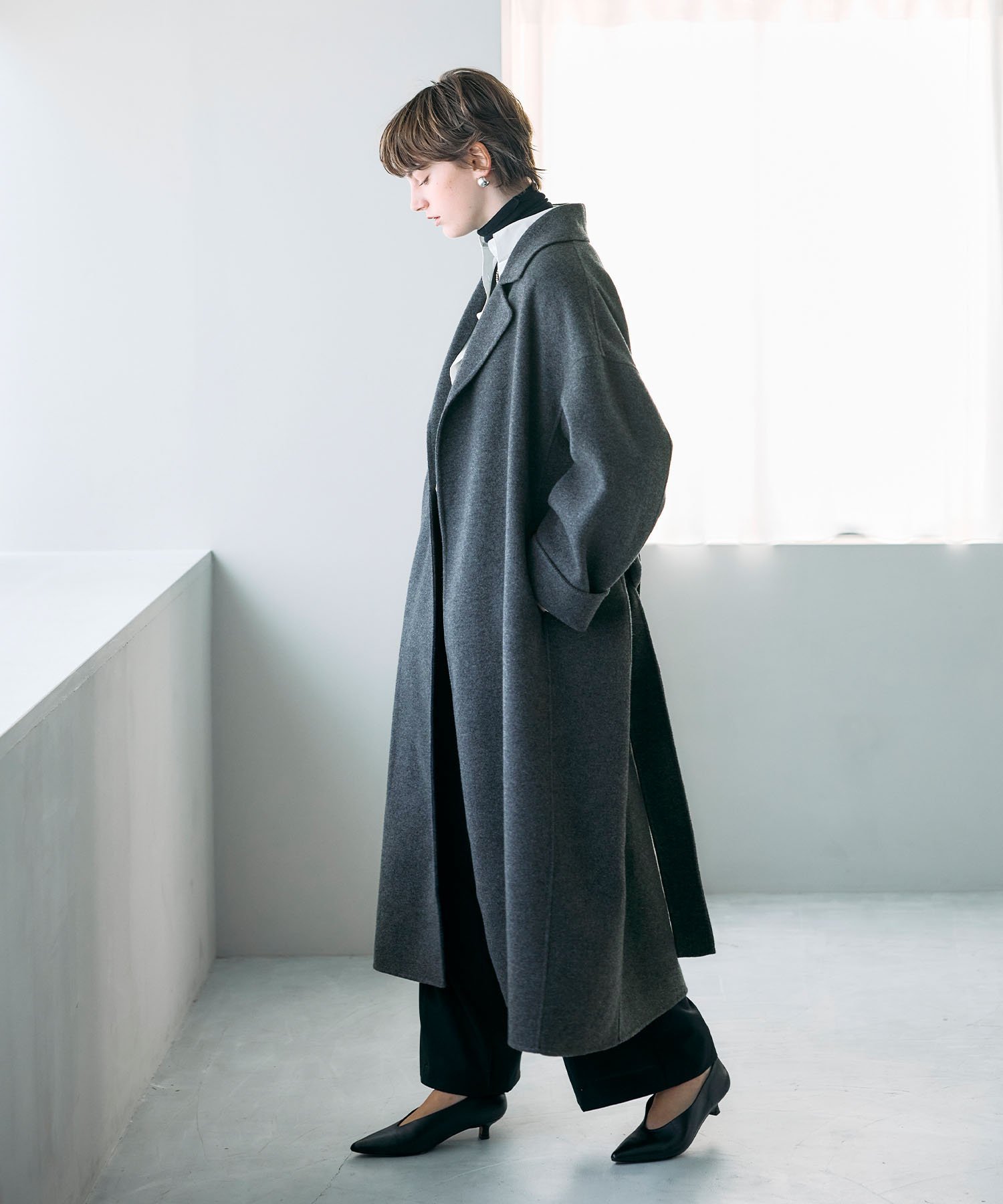 N.O.R.C｜ウールメルトンロングリバーコート | Rakuten Fashion(楽天