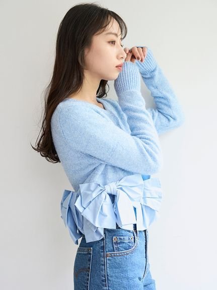 SNIDEL｜リボンモチーフカーディガン | Rakuten Fashion(楽天