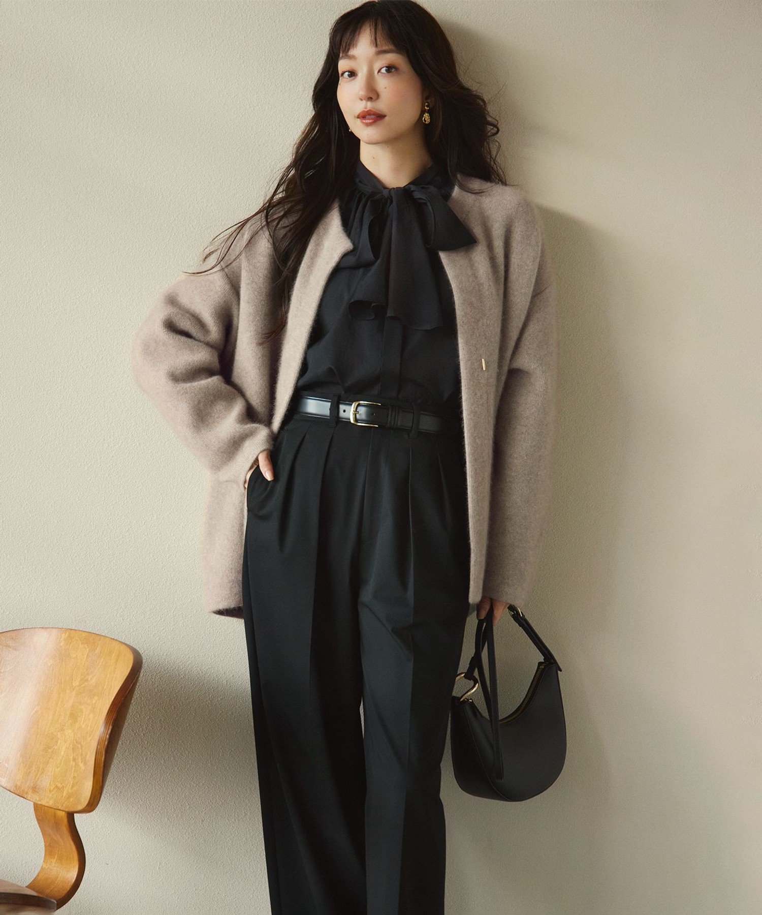 23区｜【CLASSY.11月号掲載/洗える】ラクーンブレンドダブルフェイス