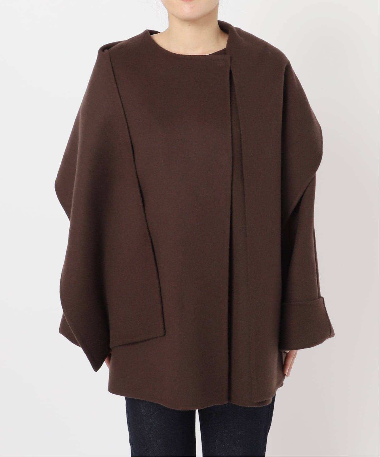 SLOBE IENA｜《ストール付き》SUPER140 ダブルフェイスノーカラー