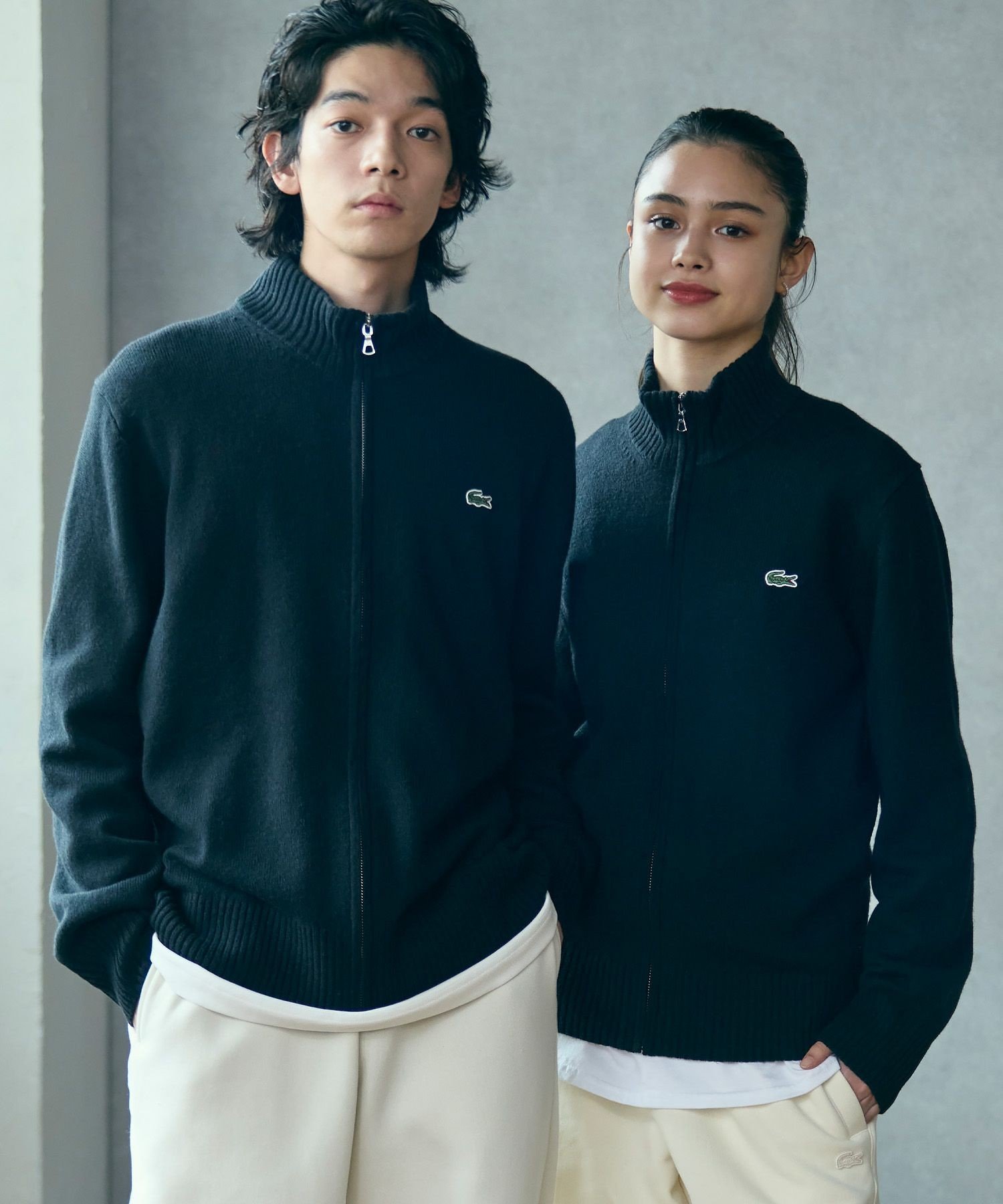 LACOSTE｜ハイネックフルジップ ウールニットセーター / ドライバーズ