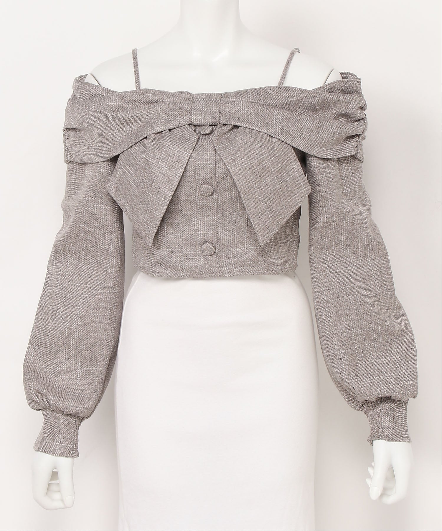 LIP SERVICE｜LIP SERVICE/(W)リボンオフショルロングスリーブトップス