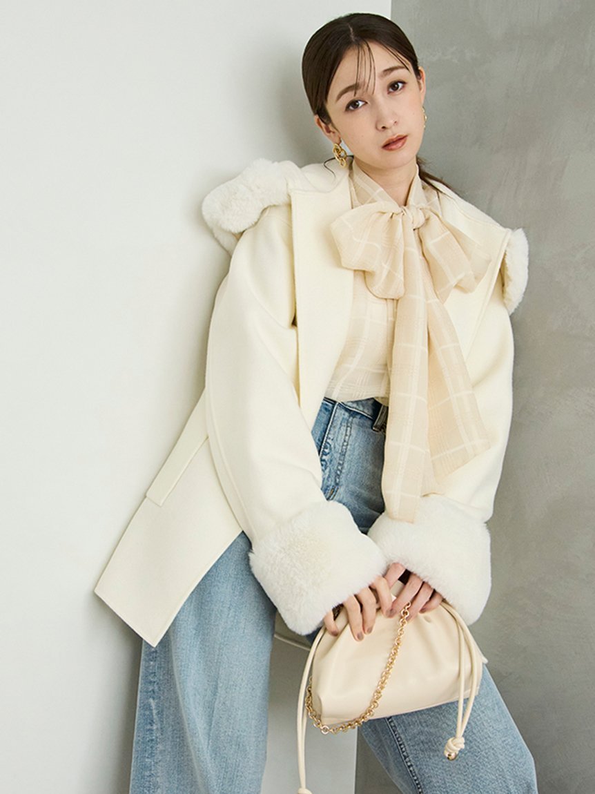 FRAY I.D｜【WEB限定カラー】ファーリバーミドルコート | Rakuten