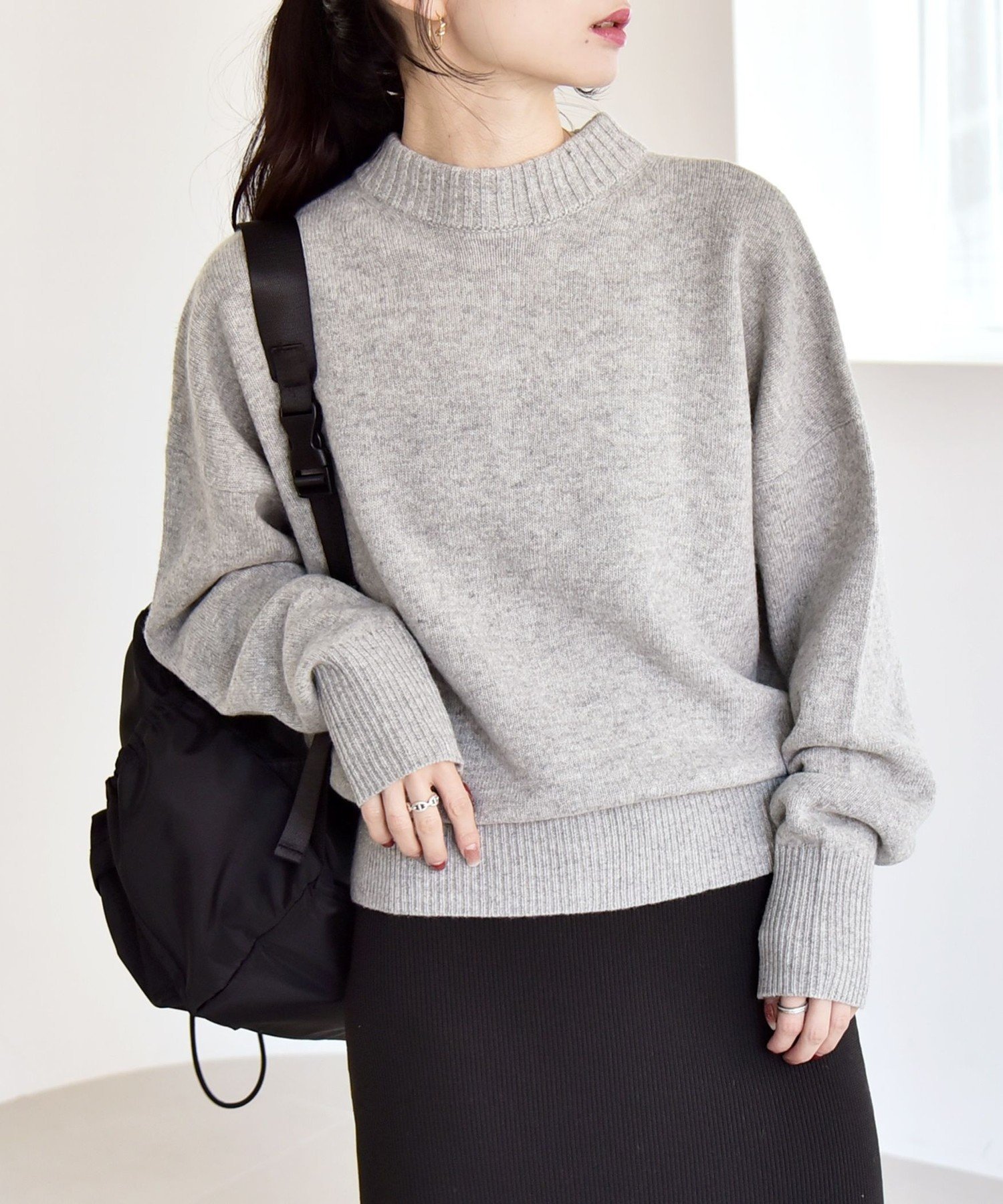 SHIPS｜quaranciel: AQUA カシミヤ ミックス 2way ハイネック