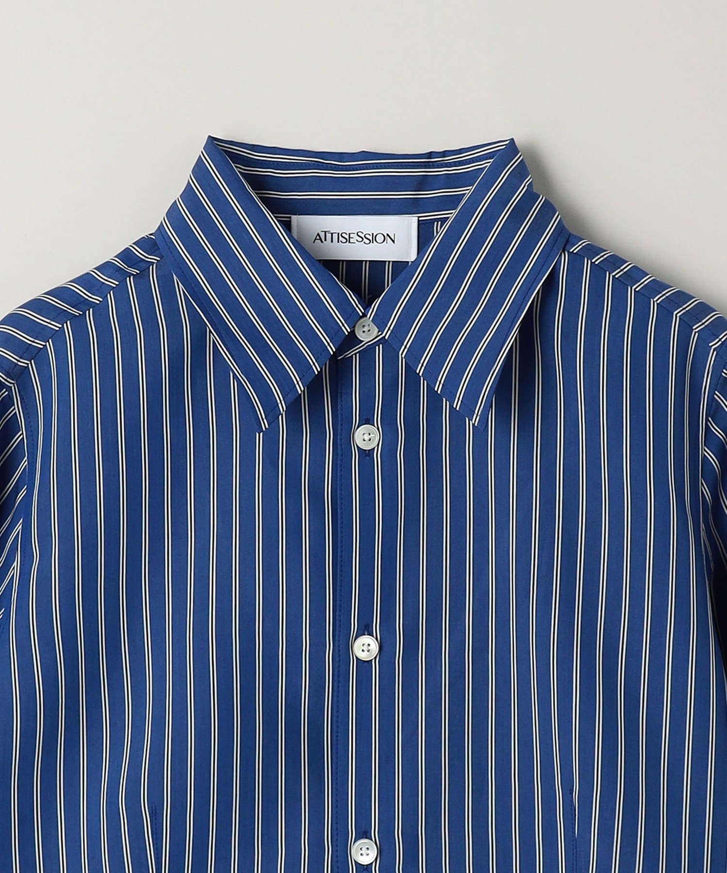 ＜ATTISESSION＞コットン ストライプ スリム シャツ ATTISESSION＞コットン ストライプ スリム シャツ