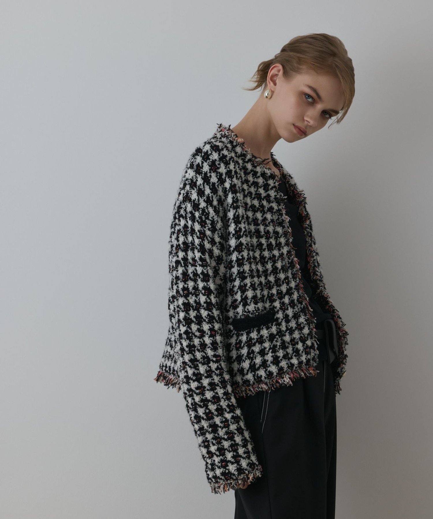 GRACE CONTINENTAL｜ツイードニットショートカーディガン | Rakuten