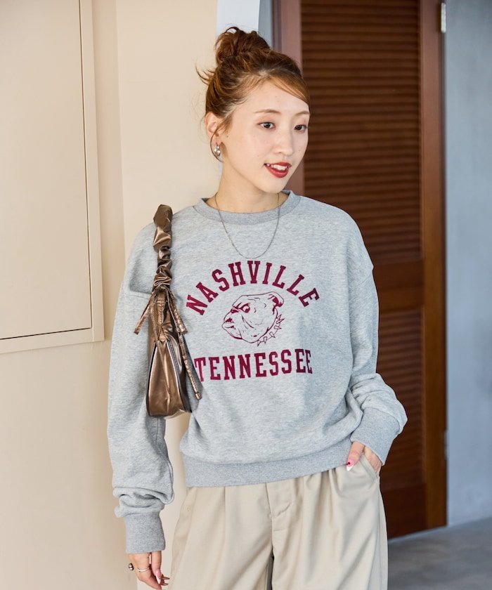 FREAK'S STORE｜別注 ブルドッグ フロッキー プリント スウェット