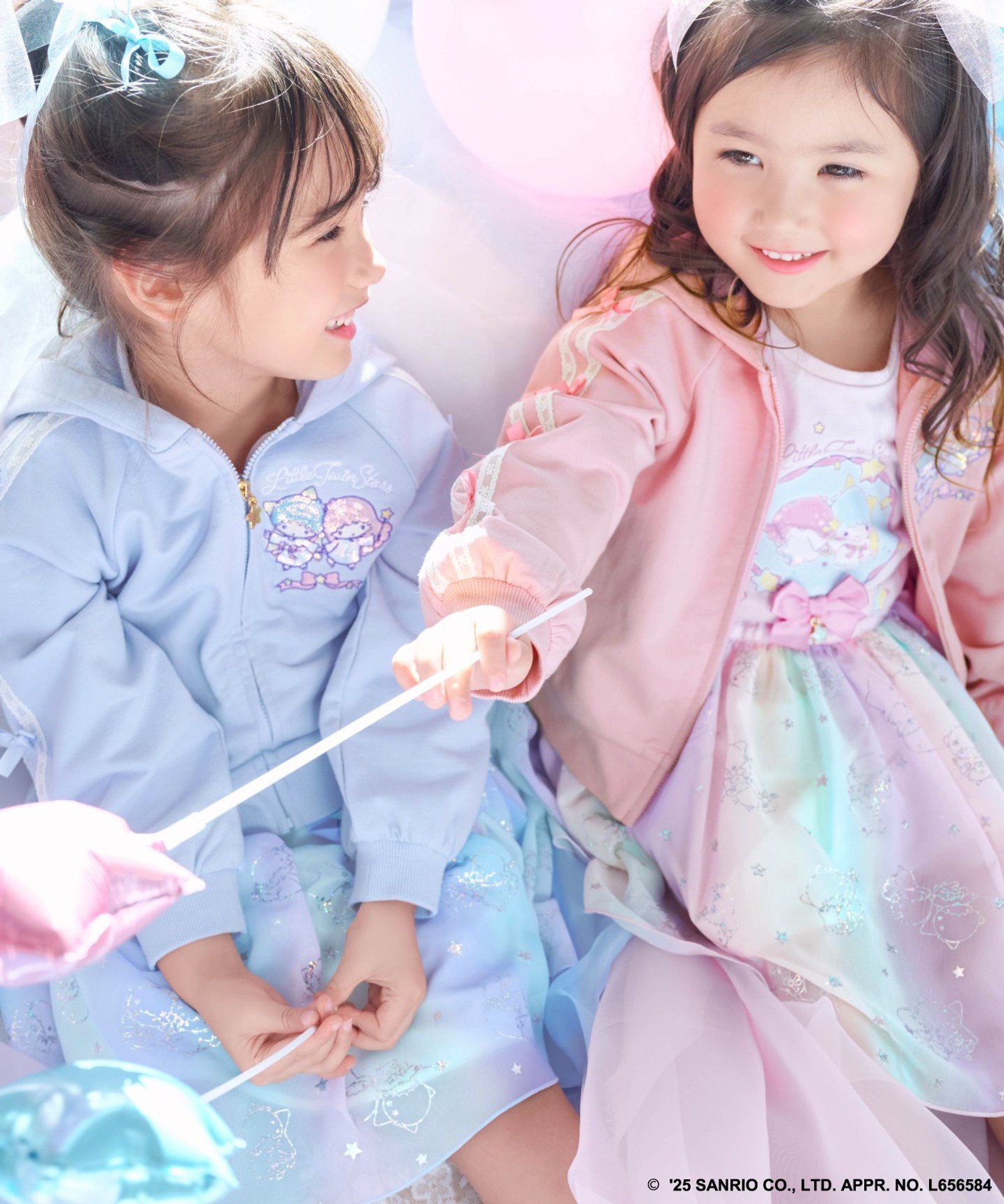 ANY｜【any FAM× リトルツインスターズ 】キキ&ララ 袖レースTシャツ