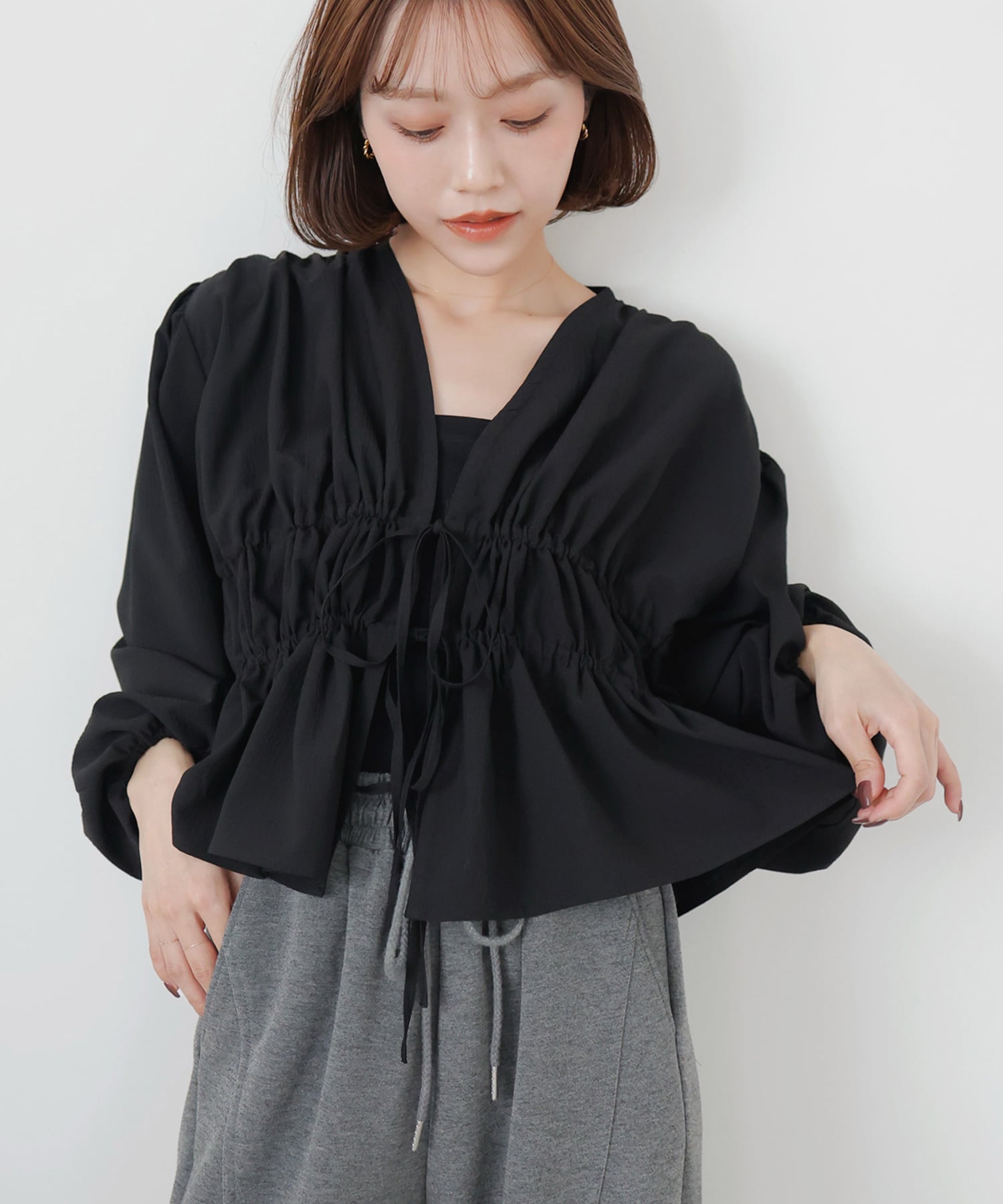 LIAN｜【mayu * LIAN】ダブルリボンシャーリングブラウス | Rakuten