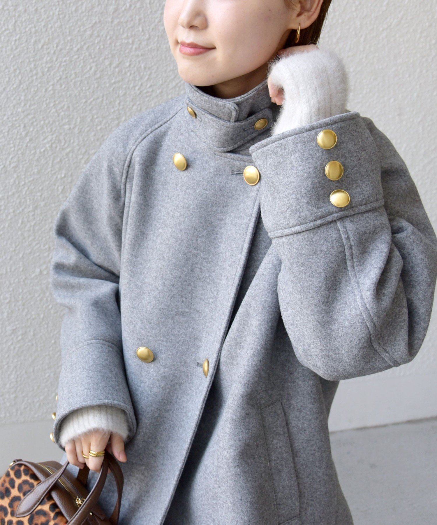 ウール ライク ジャージー メルトン 2WAY Pコート シップス SHIPS * 〈手洗い可能〉ウール ライク ジャージー メルトン