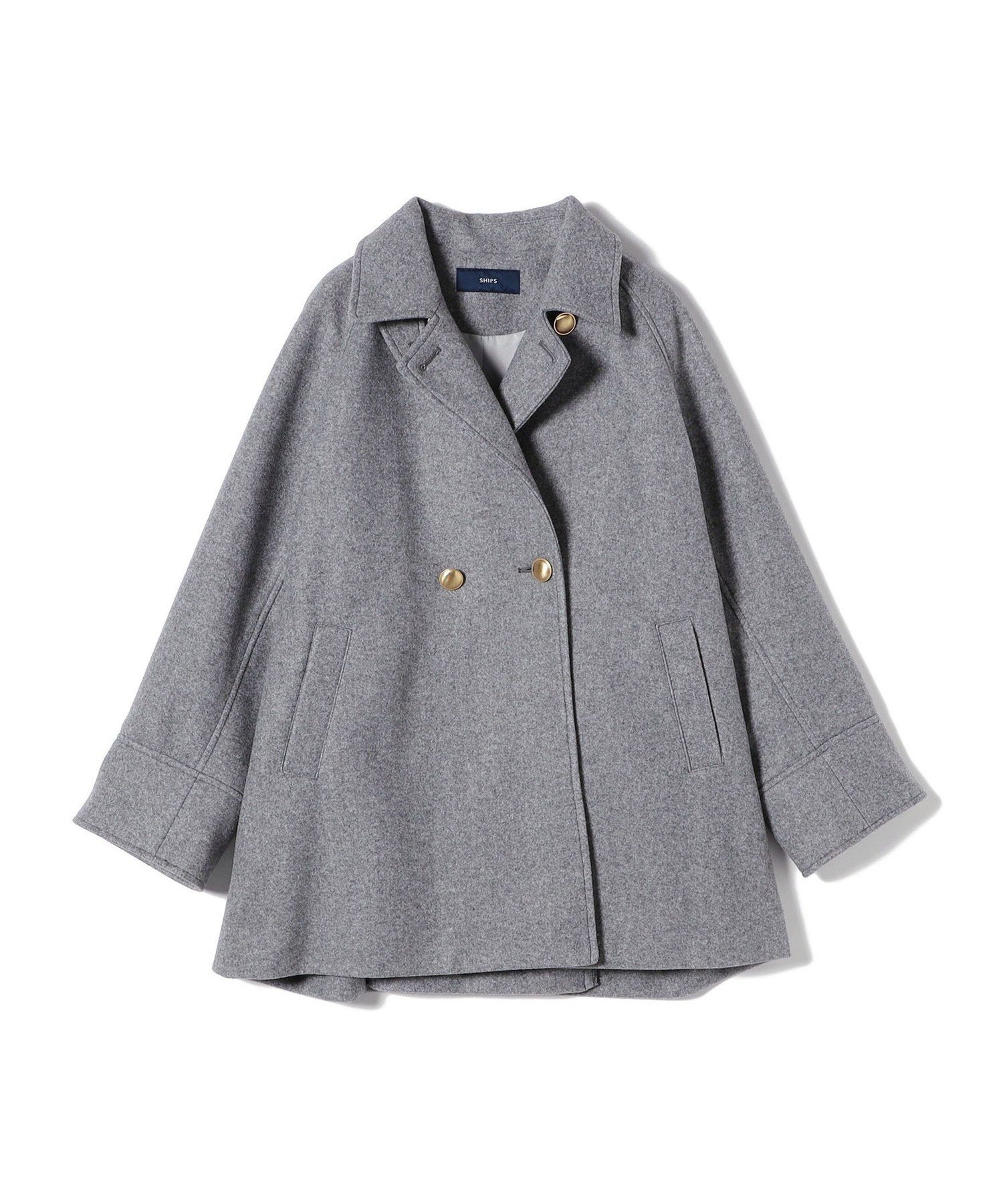 良品 SHIPS ウール ライク ジャージー メルトン 2WAY Pコート SHIPS｜【WEB限定】<手洗い可能>ウール ライク ジャージー メルトン