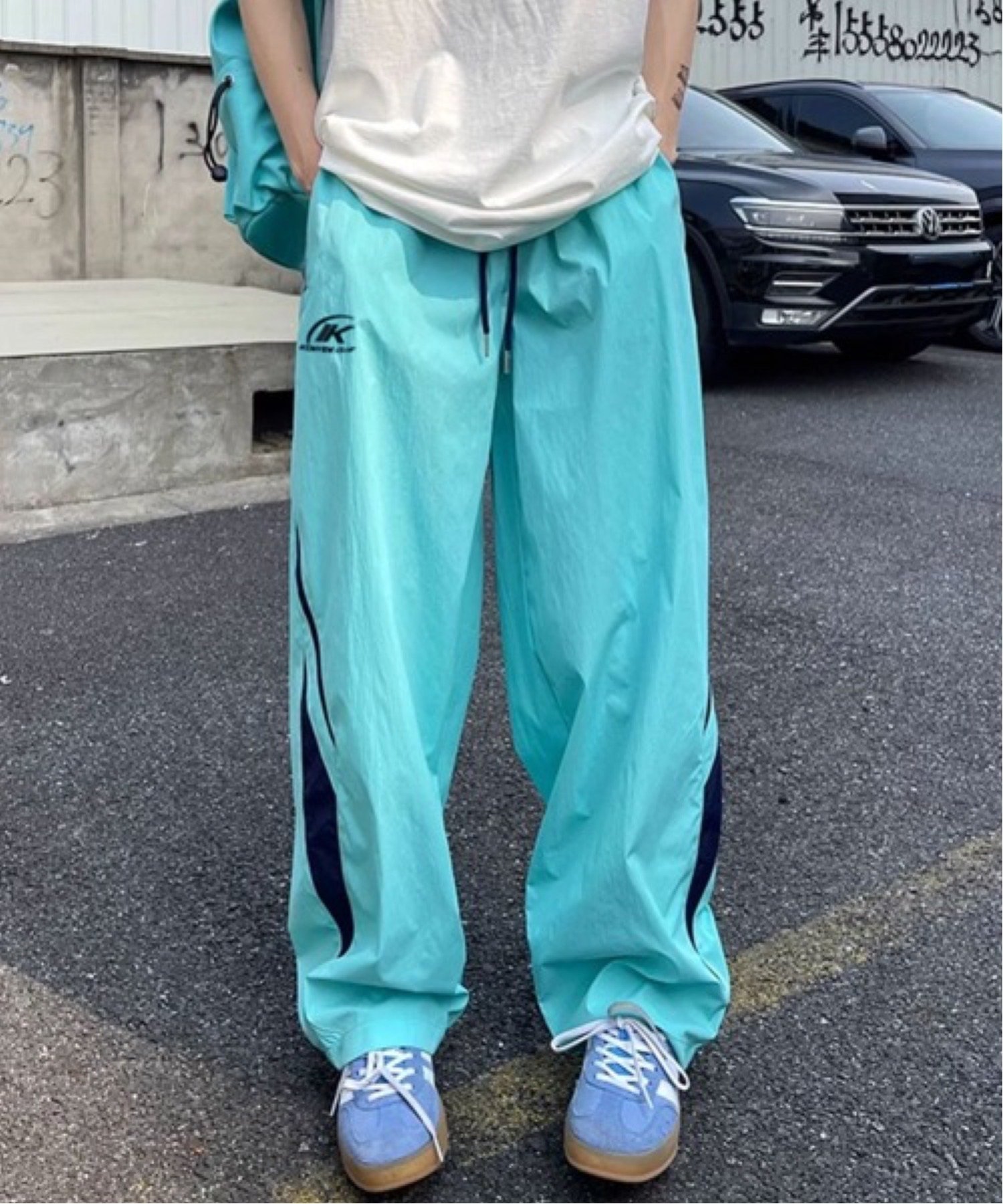 CERCA｜NOWLE/(M)【NOWLE】ワンポイント刺繍 サイドライン ワイド