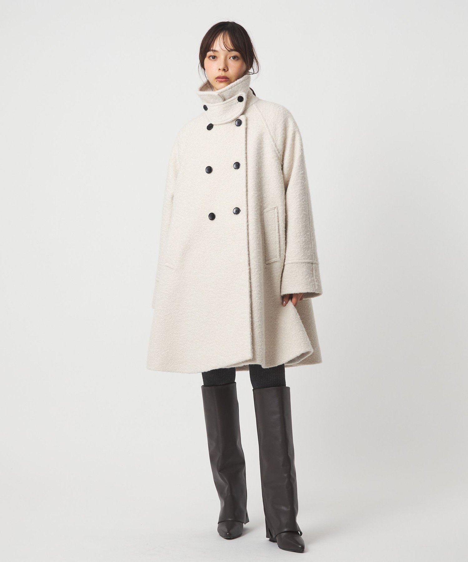 今期新作＜EMMEL REFINES＞EM Aライン ミディアム コート EMMEL REFINES＞EM Aライン ミディアム コート（ステンカラーコート