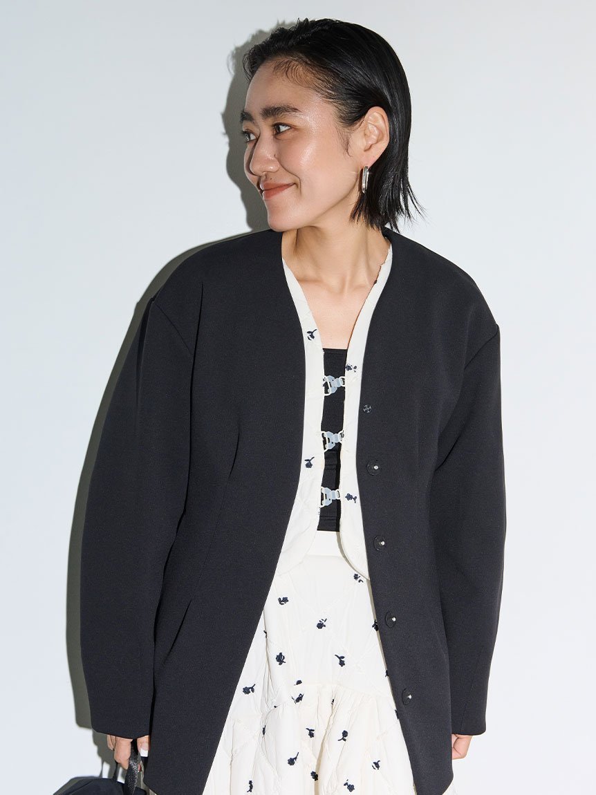 emmi｜フラワーエンブロイダリーキルティングベスト | Rakuten Fashion