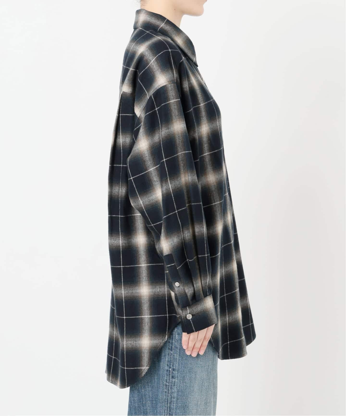 Spick & Span｜メタルボタンオンブレーチェックルーズシャツ | Rakuten