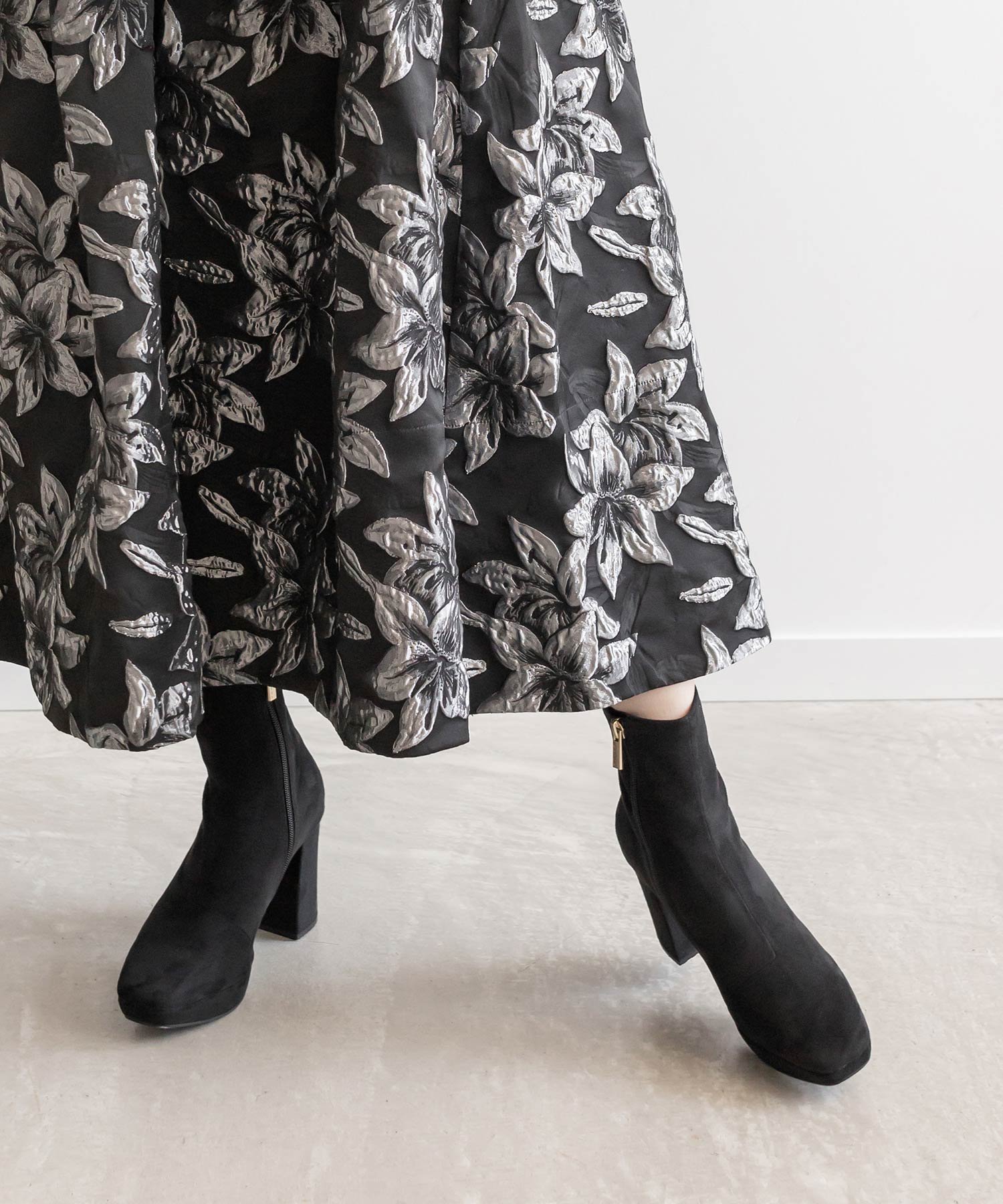 RANDA｜ストレッチ チャンキーヒールショートブーツ | Rakuten Fashion