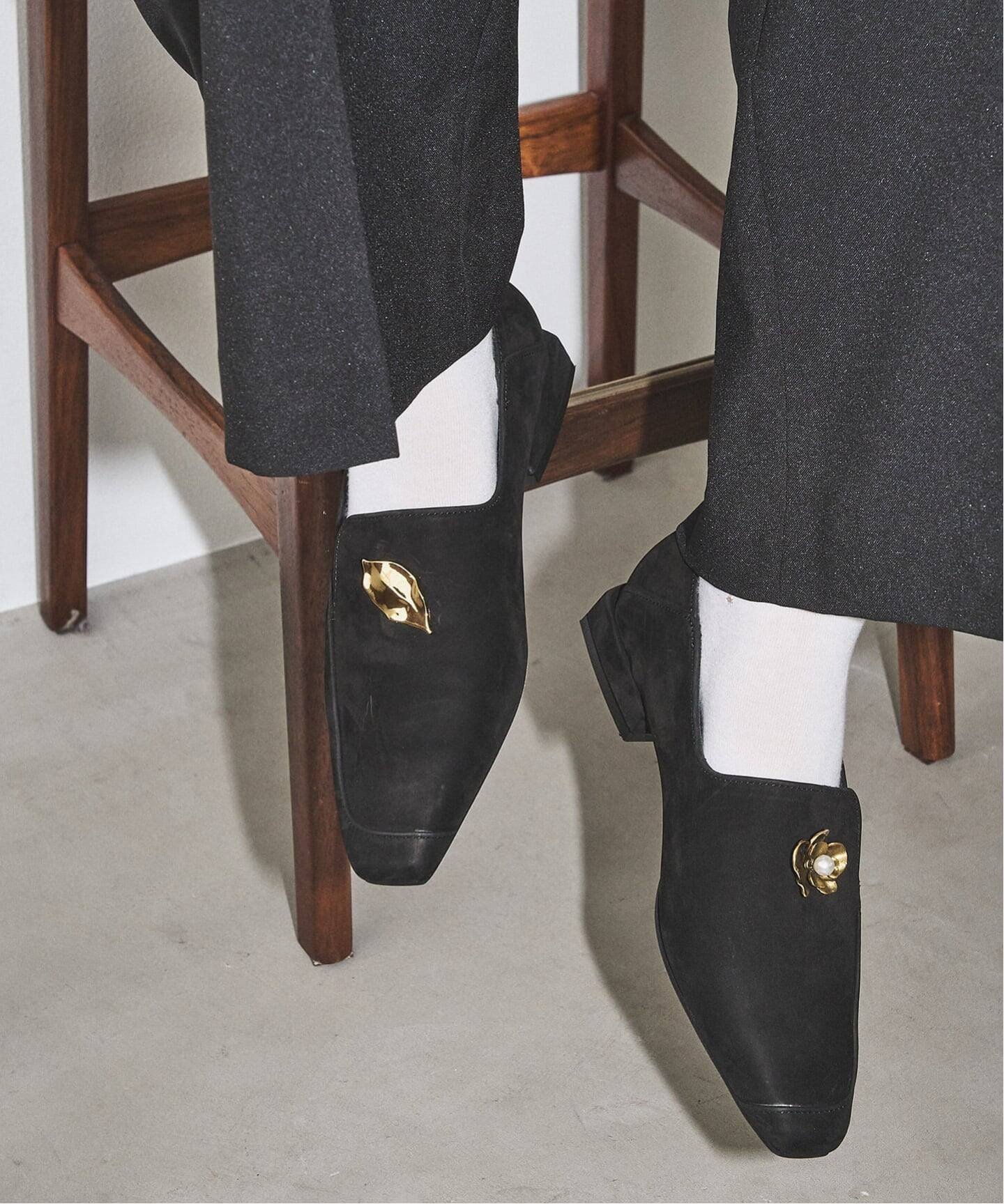 LE TALON｜GRISEレザーナロースクエアモチーフローファー | Rakuten