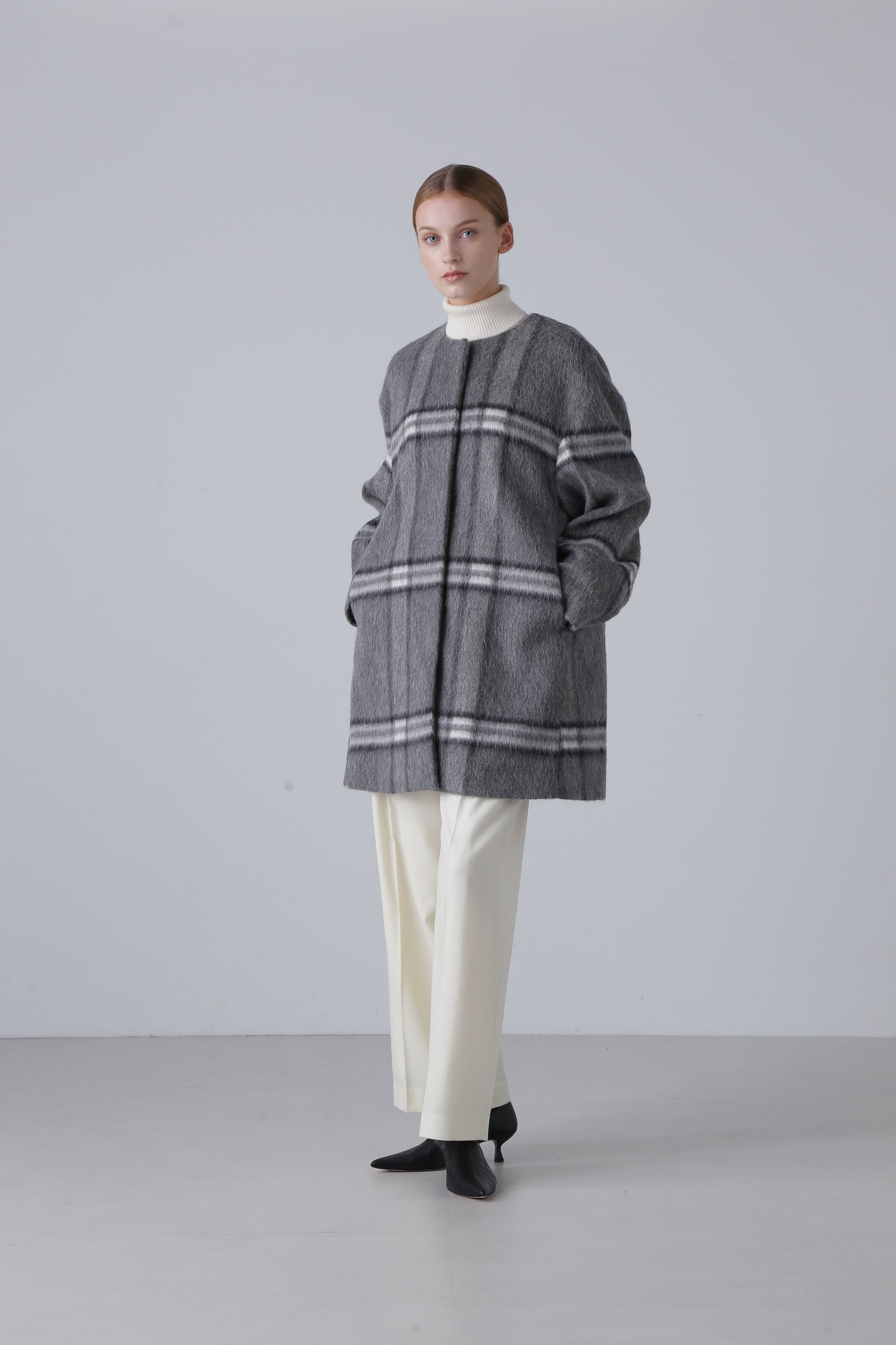 ADORE｜アルパカシャギーチェックコート | Rakuten Fashion(楽天