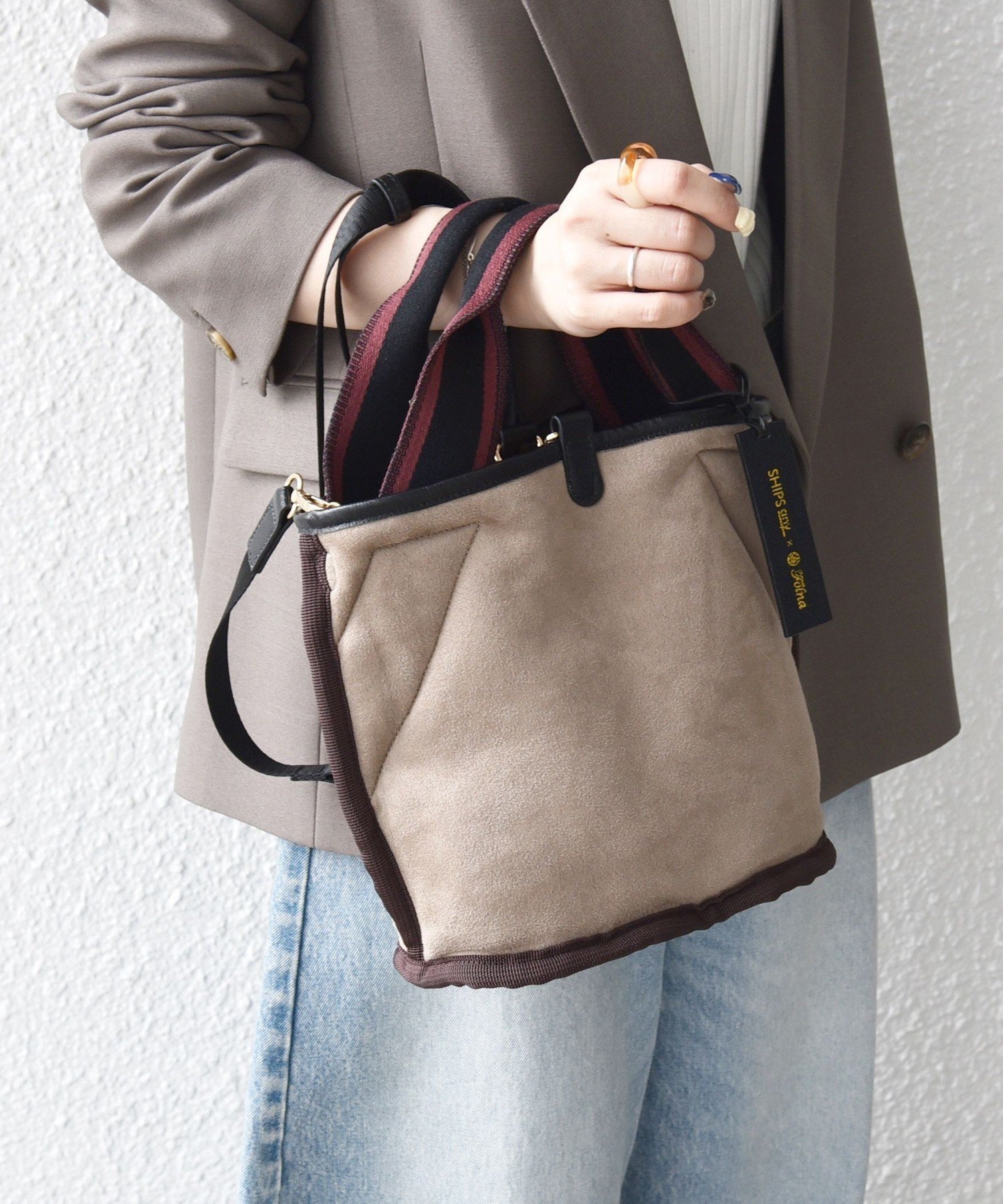 SHIPS｜【SHIPS any別注】Folna: 2WAY ライン リバーシブル ショルダー